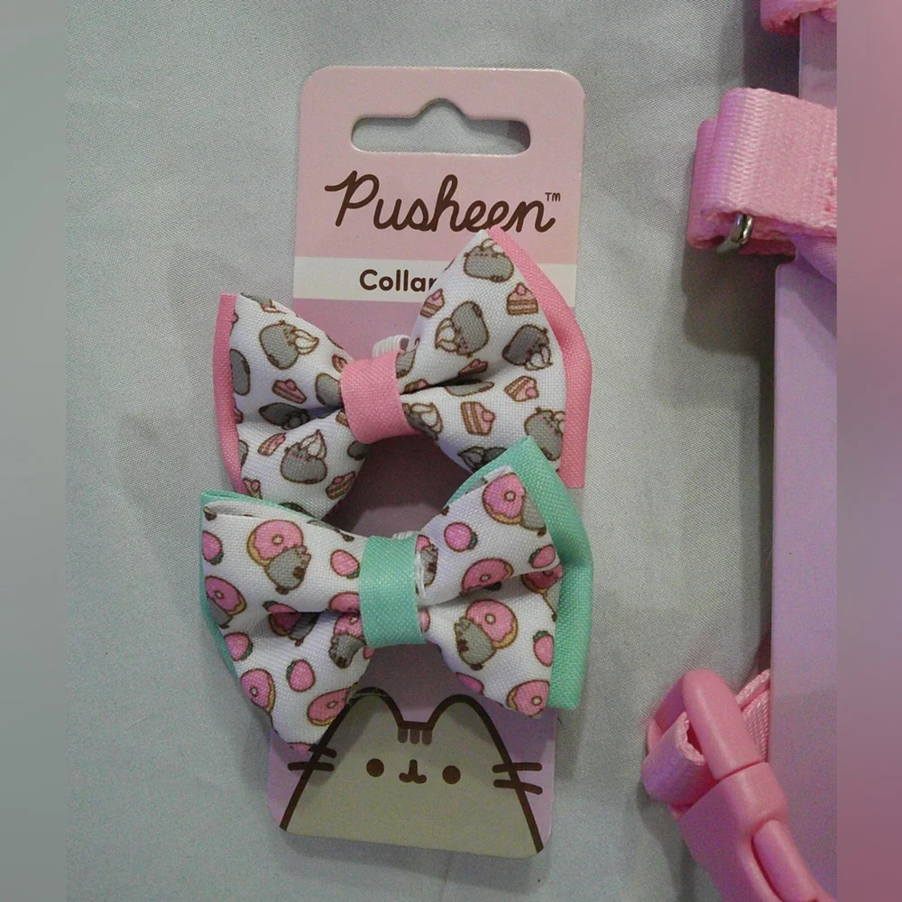 Pusheen The Cat Mix N Match Pet Harness and Leash Set, Collar and Collar Bows